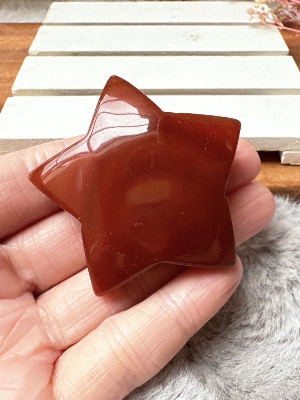 Gorgeous Small Carnelian Star Carving